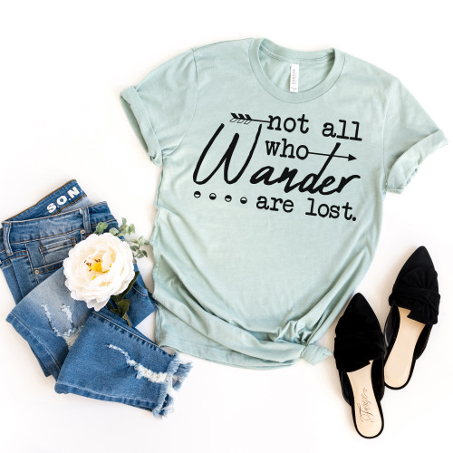 Not All Who Wander Are Lost Tee Black Ink