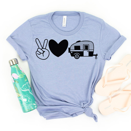 Peace Love Camping Tee Black Ink