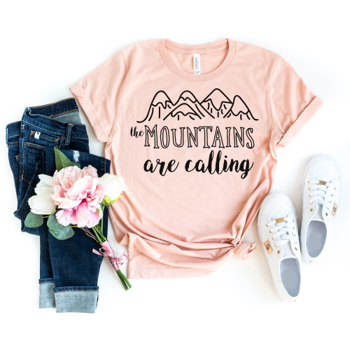 The Mountains Are Calling Tee Black Ink