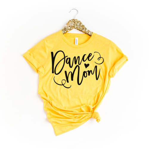 Dance Mom With Heart Tee Black Ink