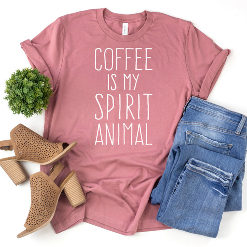 Coffee Is My Spirit Animal Tee White Ink