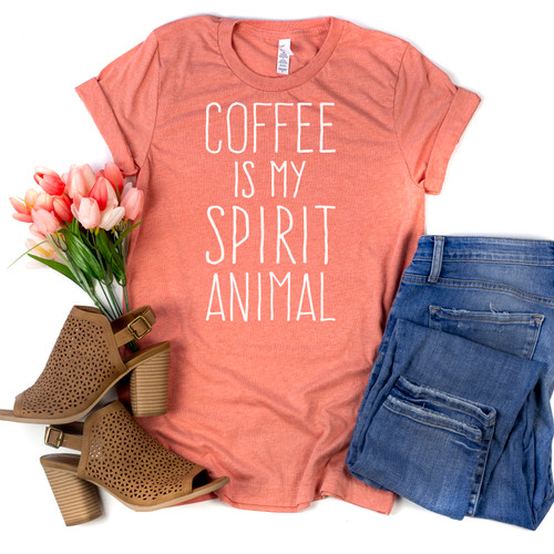 Coffee Is My Spirit Animal Tee White Ink