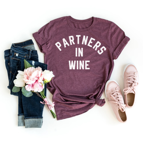 Partners In Wine Tee White Ink