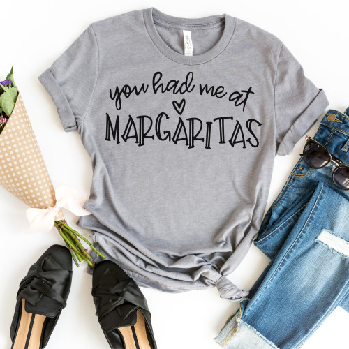 You Had Me At Margaritas Tee Black Ink