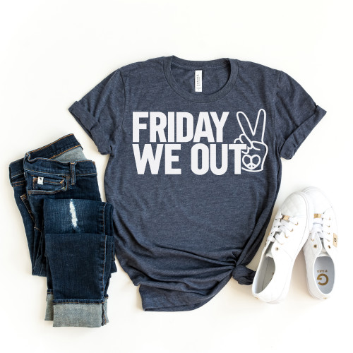Friday We Out Tee White Ink
