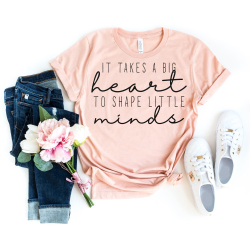 It Takes A Big Heart To Shape Little Minds Tee Black Ink