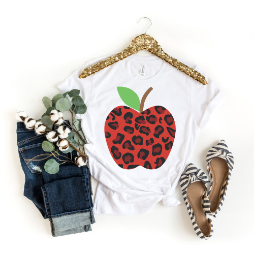 Leopard Print Apple Tee