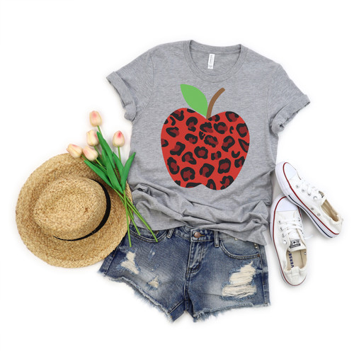 Leopard Print Apple Tee