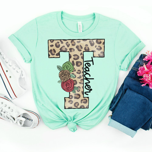 Leopard Print Teacher Tee