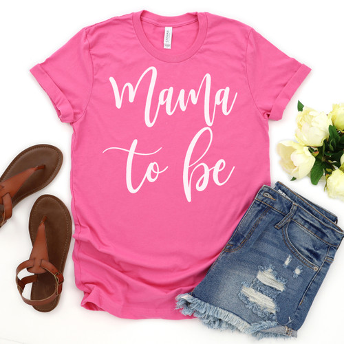 Mama To Be Tee White Ink