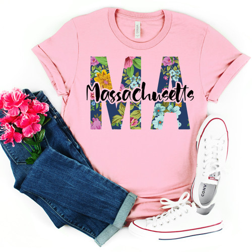 Floral Massachusetts Tee