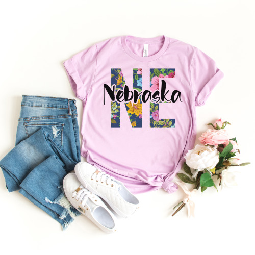 Floral Nebraska Tee