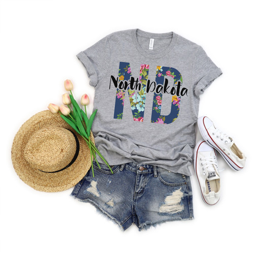 Floral North Dakota Tee