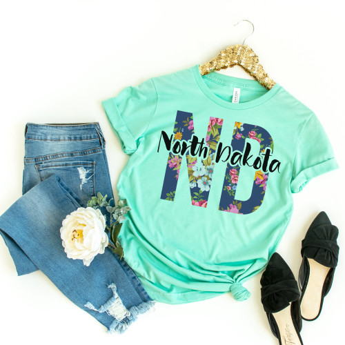 Floral North Dakota Tee