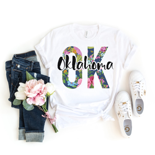Floral Oklahoma Tee
