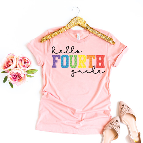 Hello Fourth Grade Varsity Letters Tee Hello Fourth Grade Varsity Letters Tee