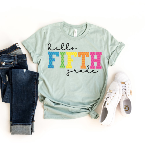 Hello Fifth Grade Varsity Letters Tee Hello Fifth Grade Varsity Letters Tee