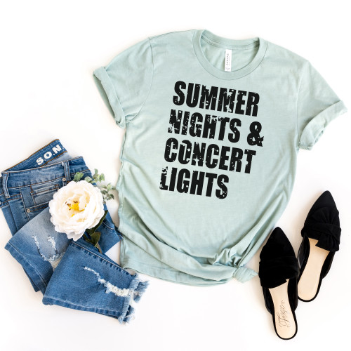 Summer Nights And Concert Lights Tee Black Ink Summer Nights And Concert Lights Tee Black Ink