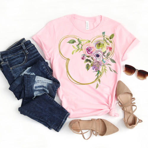 Gold Outline Mickey Tee 