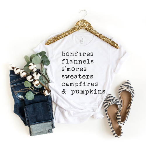 Bonfires Flannels Smores Tee Black Ink