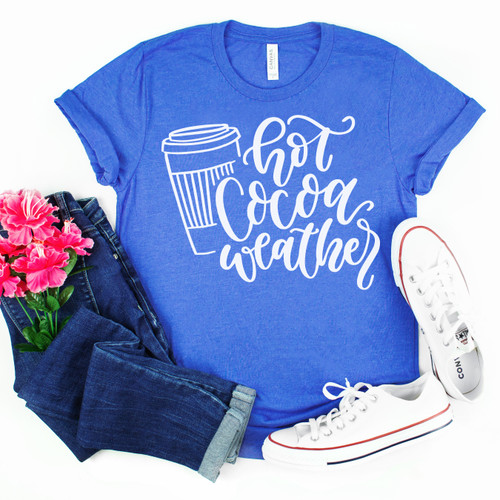 Hot Cocoa Weather Tee White Ink