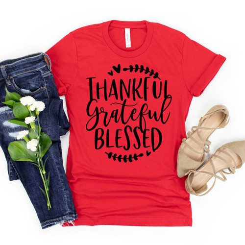 Thankful Grateful Blessed Tee Black Ink
