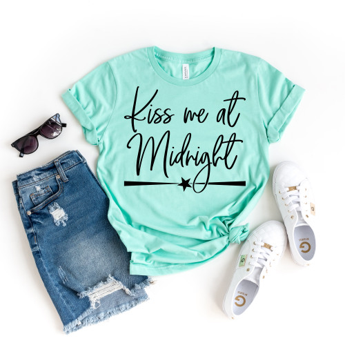Kiss Me At Midnight Tee Black Ink