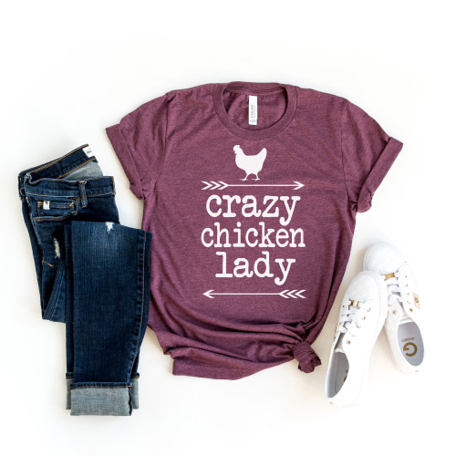 Crazy Chicken Lady Tee White Ink