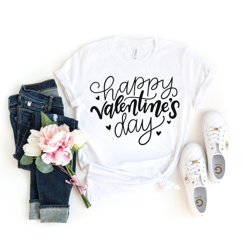 Happy Valentine's Day Tee Black Ink