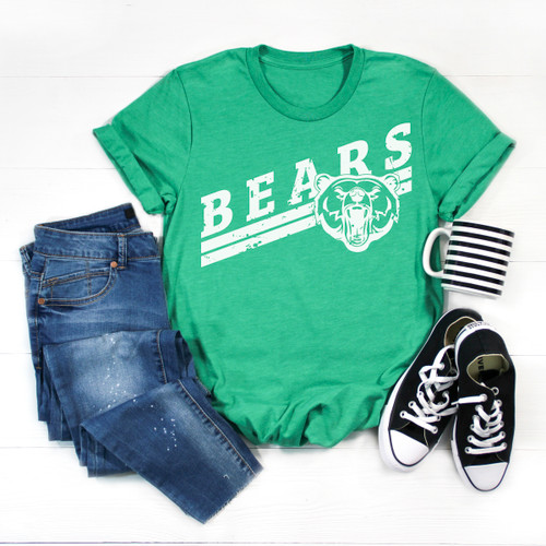 Distressed Bears Tee White Ink