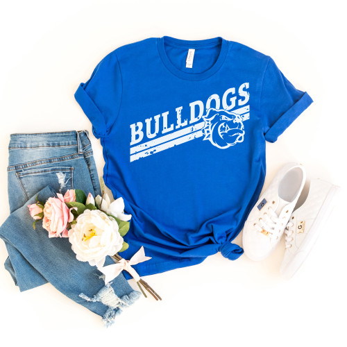 Distressed Bulldogs Tee White Ink