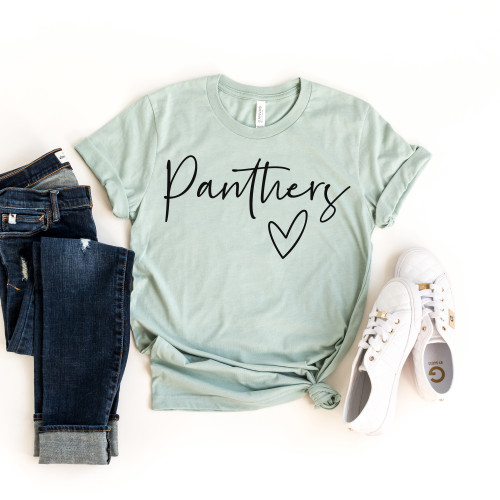 Cursive Panthers Tee Black Ink