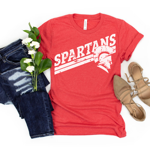 Distressed Spartans Tee White Ink