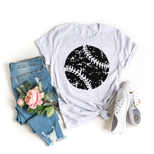 Distressed Baseball Tee Black Ink