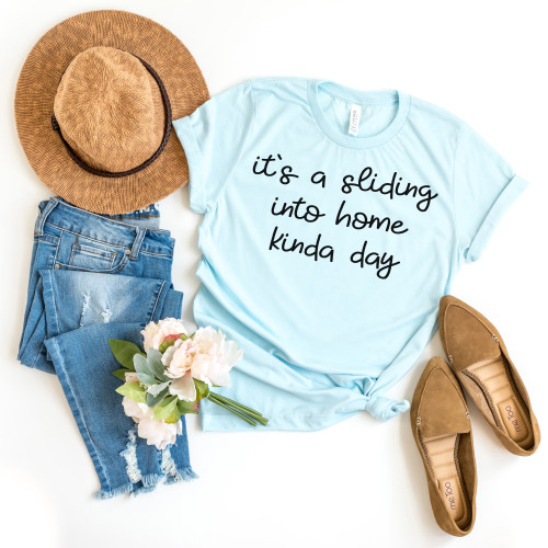 It's A Sliding Into Home Kinda Day Tee Black Ink