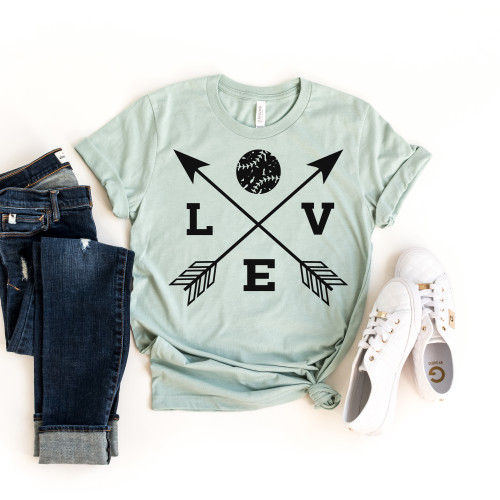 Love Baseball Arrows Tee Black Ink