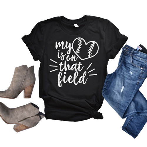 My Heart Is On That Field Tee White Ink My Heart Is On That Field Tee White Ink