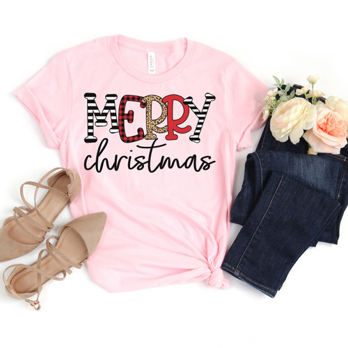 Patterned Merry Christmas Tee