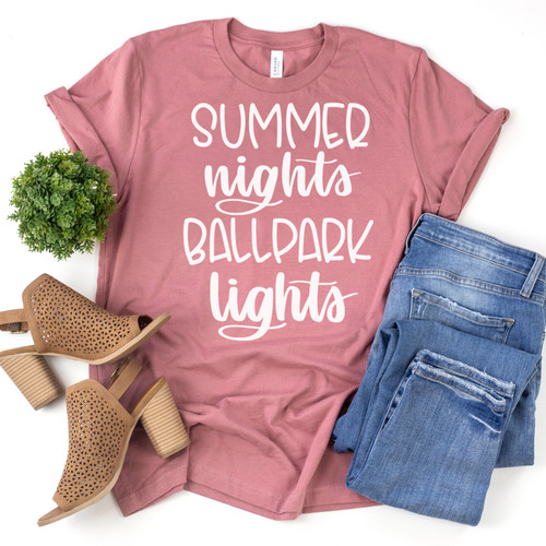 Summer Nights Ball Park Lights Tee White Ink Summer Nights Ball Park Lights Tee White Ink
