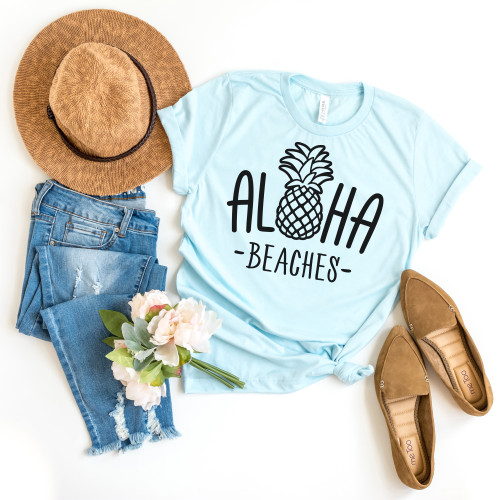 Aloha Beaches Tee Black Ink