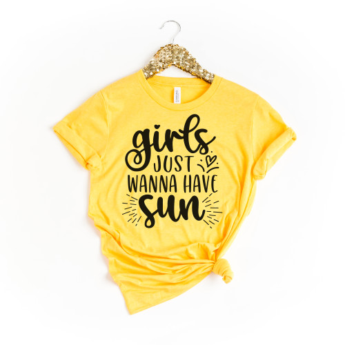Girls Just Wanna Have Sun Tee Black Ink