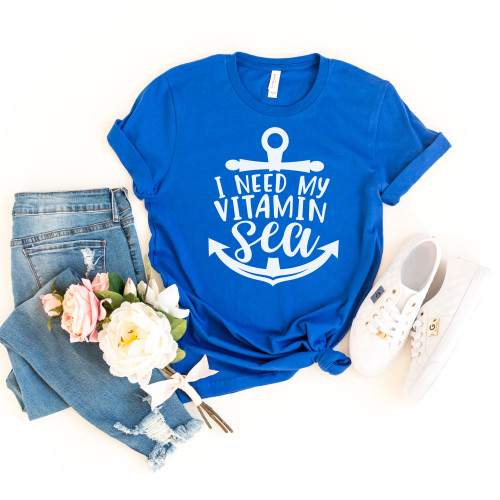 I Need My Vitamin Sea Tee White Ink