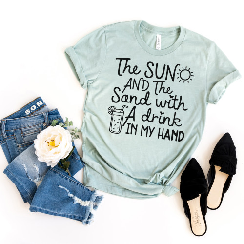 The Sun And The Sand Tee Black Ink