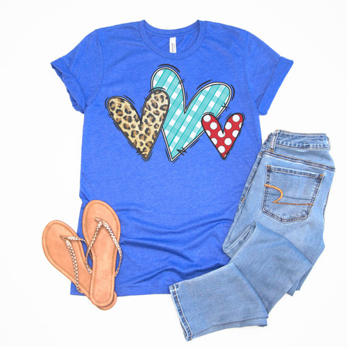 Patterned Hearts Tee
