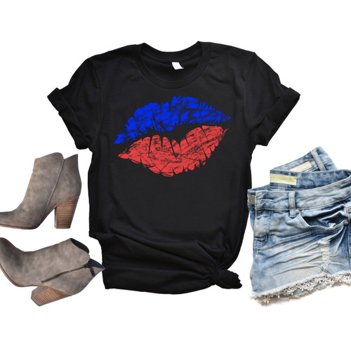 Red And Blue Lips Tee