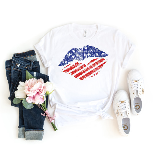 Stars And Stripes Lips Tee