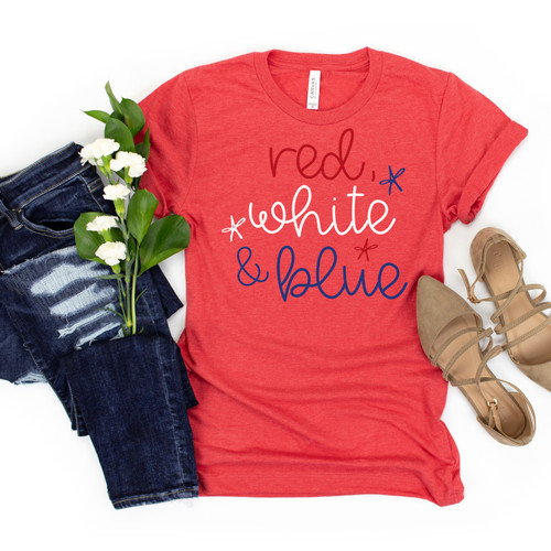 Red White and Blue Fireworks Tee