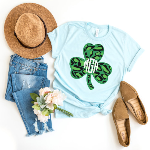 Leopard Shamrock Monogram Tee Leopard Shamrock Monogram Tee