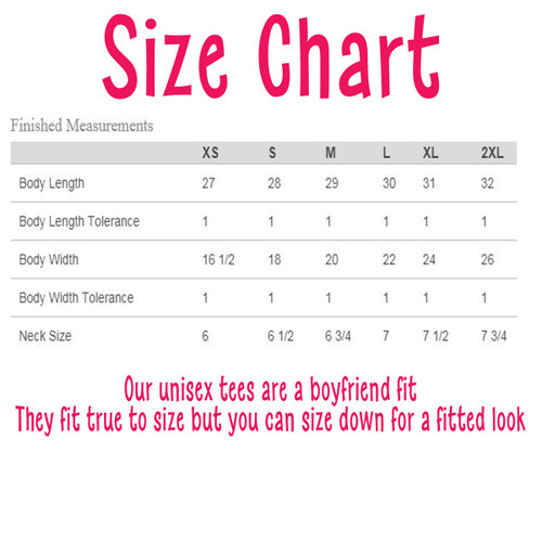 comfort colors pocket tee size chart