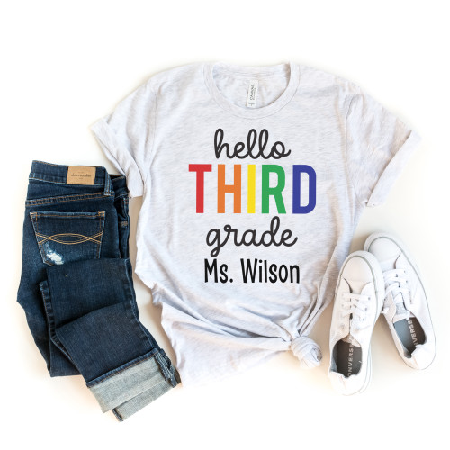 Custom Hello 3rd Grade Teacher Tee